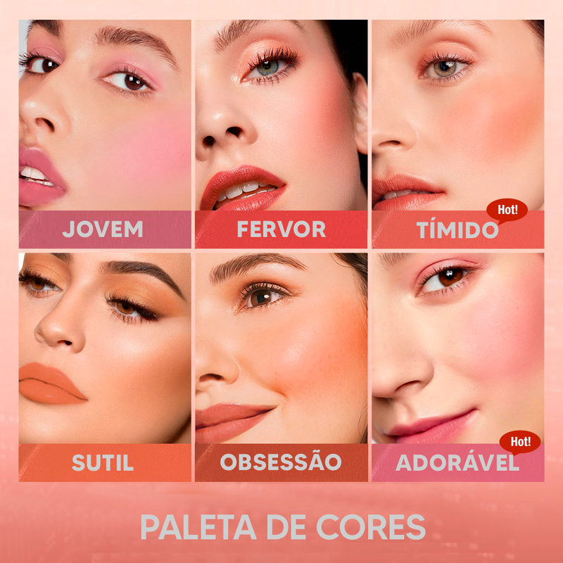 Batom Matte Lipstick 3 em 1 - Boca, Sombra e Blush