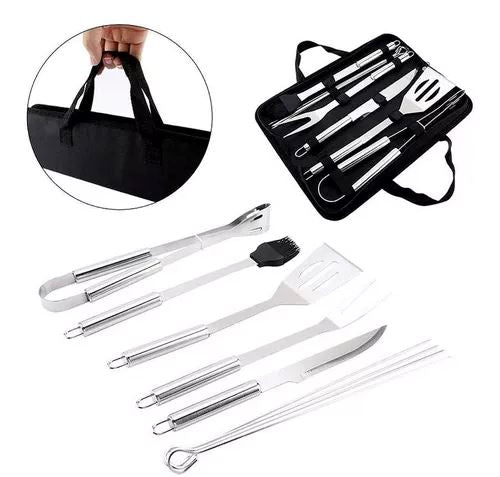 Kit Completo de Churrasco Inox 9 Peças